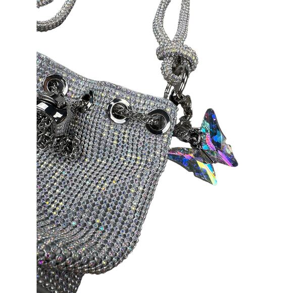 Aldo - Marvelabflyx Rhinestone Bucket Bag with Butterfly in Silver - Picture 2 of 5